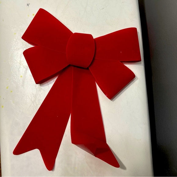 Vintage Handmade Red Bow Ornament - Picture 3 of 4